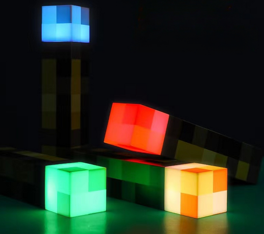 Luminária Tocha Minecraft Led 4 cores