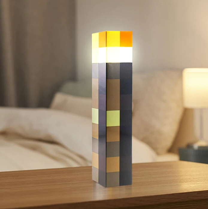 Luminária Tocha Minecraft Led 4 cores