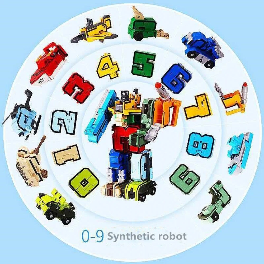 Números Transformers Educativo Kit com 10 números robôs