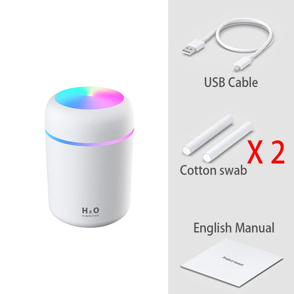 H2O Mini Umidificador de Ar Portátil, Difusor de Aroma USB, Quarto, Casa, Carro, Escritório 300ml