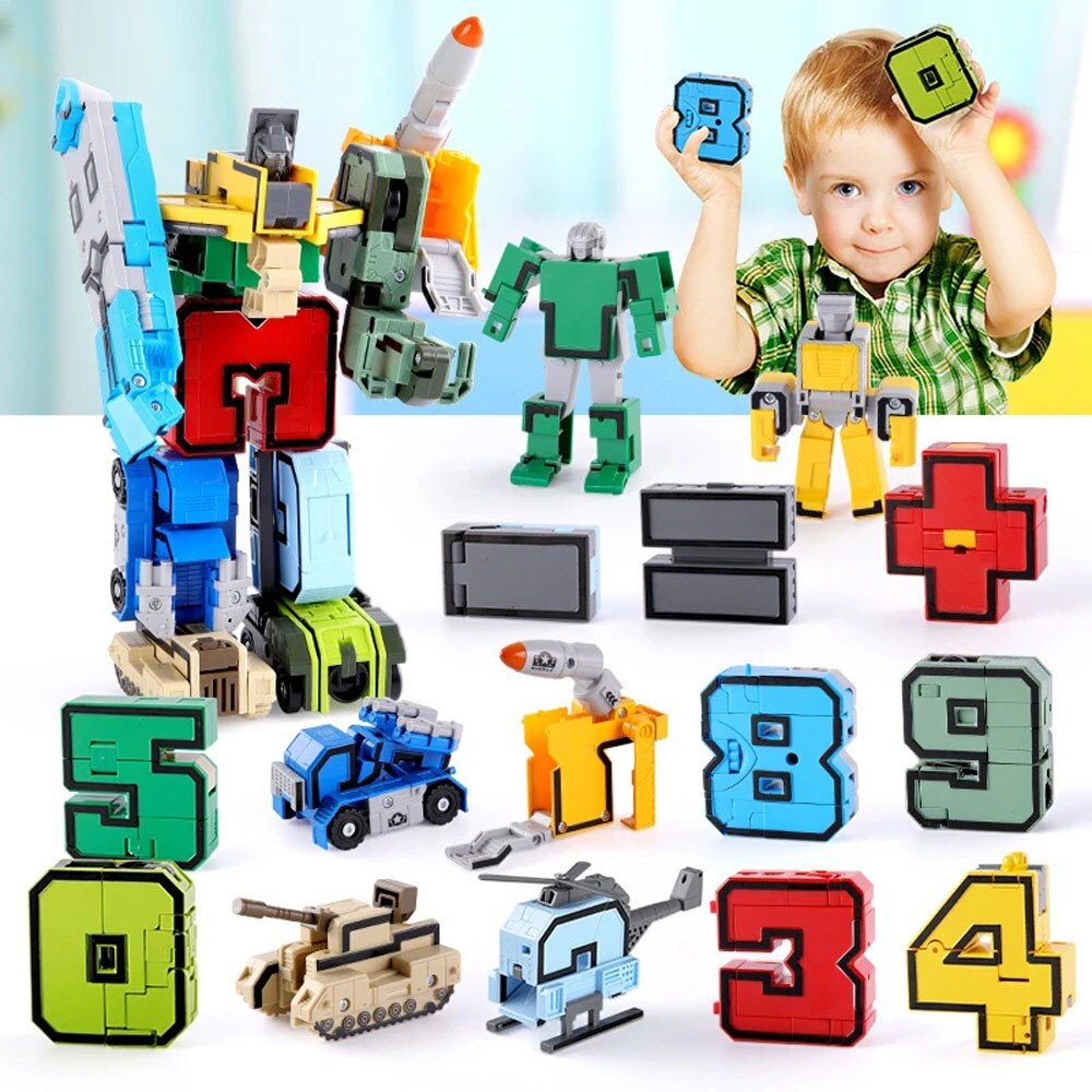 Números Transformers Educativo Kit com 10 números robôs